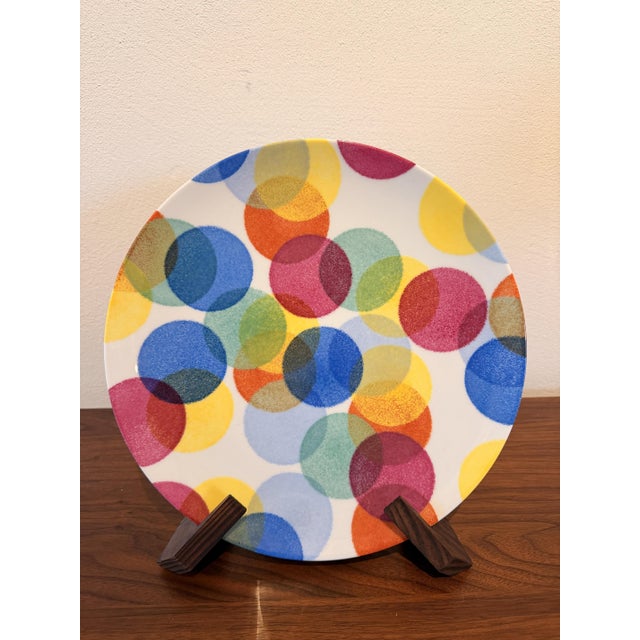 Blue Urbino Plate with 99 Color Dots Decoration by Trude Petri for KPM Berlin, 2006 For Sale - Image 8 of 8