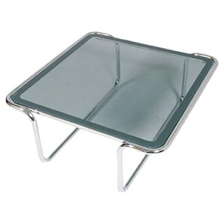 Italian Chrome & Glass Cocktail Table by Giotto Stoppino, 1960s For Sale