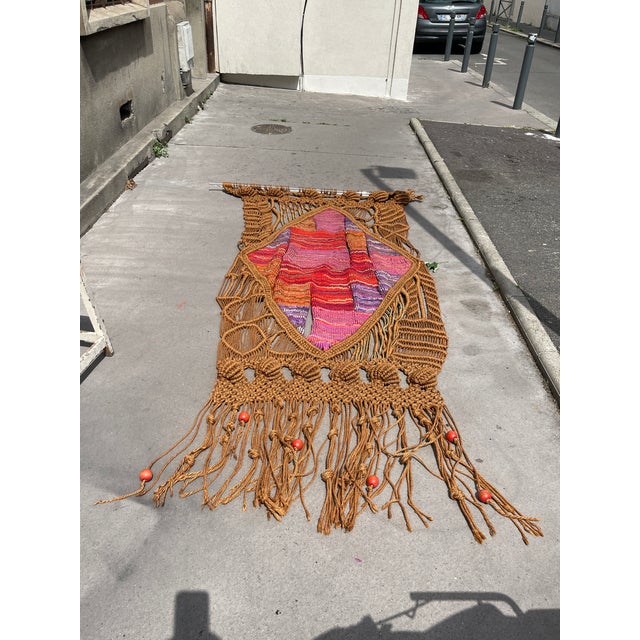 Handmade Wool and Rope Tapestry, 1970s For Sale - Image 14 of 16
