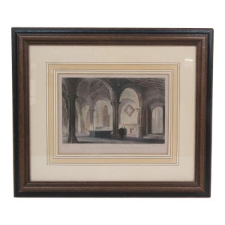 c.1845 Hand-Colored Engraving of Durham Cathedral Interior — Allom/Redaway — Framed For Sale