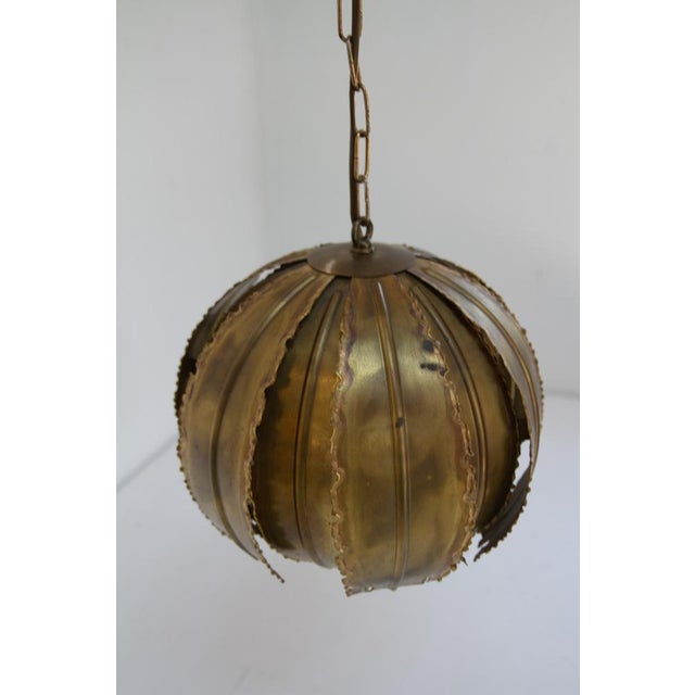 Gold Danish Brass Poppy Pendant by Svend Aage Holm Sørensen, 1970s For Sale - Image 8 of 18