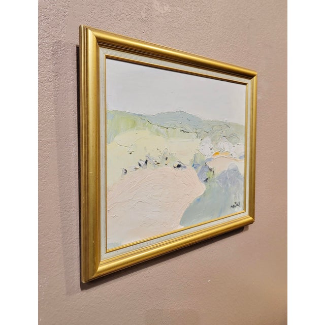 Textile Roger Muhl -Abstract Countryside Landscape at Spring -Oil Painting For Sale - Image 7 of 9