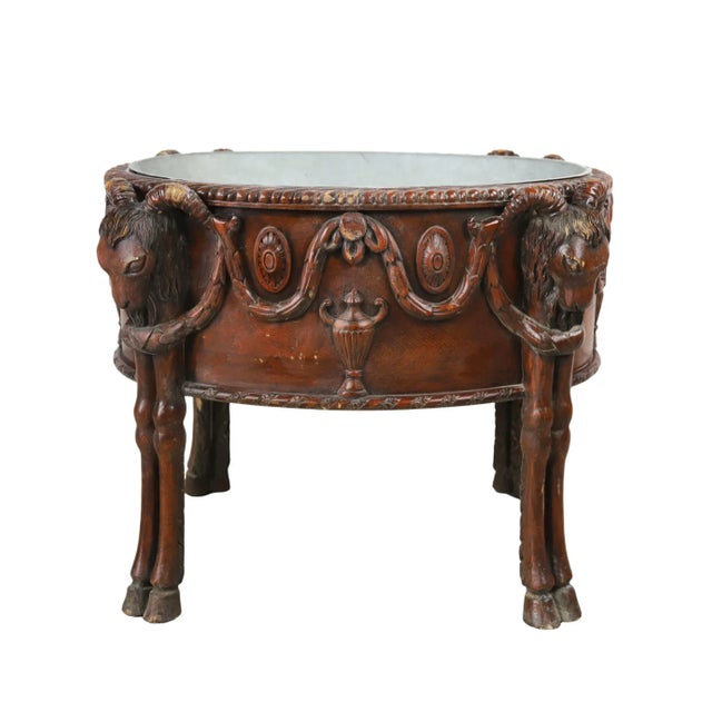 Burnt Umber Vintage English Garden or Hall Goat Leg Flower Pot Stand, For Sale - Image 8 of 11