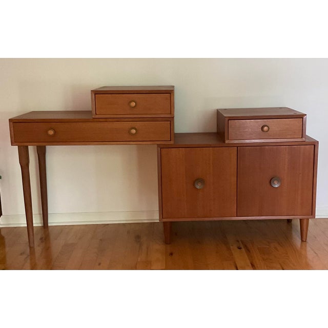 Vintage Mengel Permanized Furniture Modular Four Piece Desk MidCentury Modern, Circa 1950's