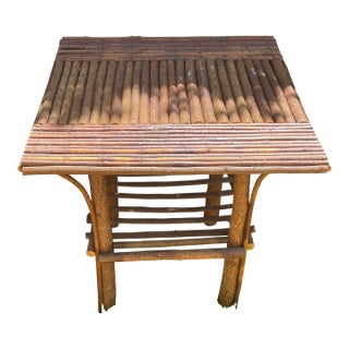 Handmade Side Table From Willow Tree and Nails For Sale