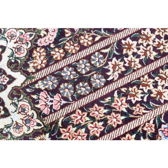 Ghom Silk Rug in Purple For Sale - Image 4 of 14