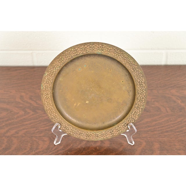 Art Deco Tiffany Studios New York Bronze Doré Plate With Decorative Border For Sale - Image 3 of 11