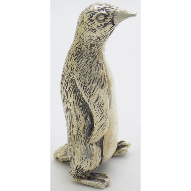 Italian Vintage Italian Handmade Silver Rare and Large Penguin Figurine Handmade Tuscany 1960s For Sale - Image 3 of 9