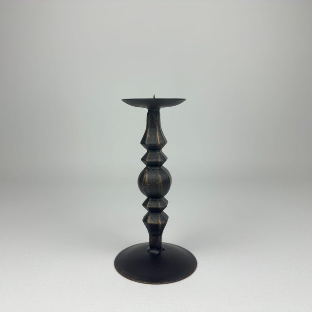 Rustic Nocturne Candlestick | Handcrafted Metal Candle Holder for Romantic Decor For Sale - Image 3 of 4