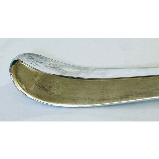 Contemporary 1990s Large Silver Plated Serving Spoons - a Pair For Sale - Image 3 of 6