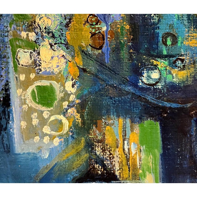 Frank Chabry, Lady in Blue, Oil on Canvas For Sale - Image 4 of 11