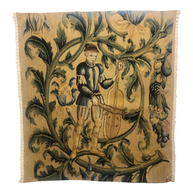 1990s Hand Woven Wool Tapestry Fragment For Sale