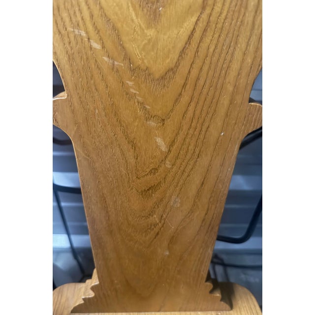 Vintage Mid-Century Alpine French Brutalist Carved Oak Side Chairs Pair Wabi Sabi Style For Sale - Image 18 of 18