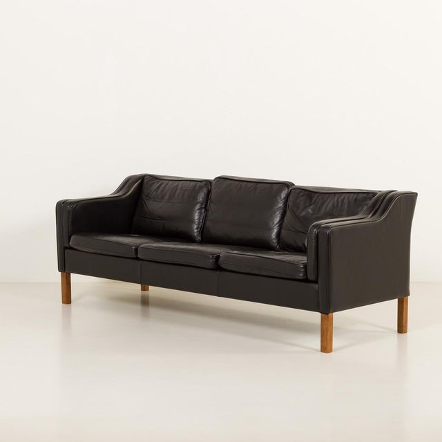 Black Leather 3-Seater Sofa from Mogens Hansen, 1970s For Sale - Image 16 of 16