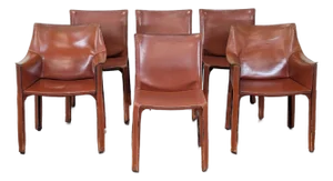 Set of Six Vintage Mario Bellini Dining Chairs for Cassina Cab