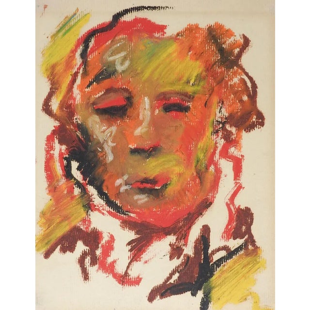 Mid-Century Modern Vintage Mid 20th Century Abstract Portrait Painting For Sale - Image 3 of 3