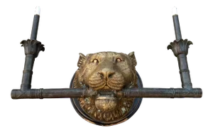 French Empire Lion Sconce in Patinated Bronze Faux Bamboo From Maitland-Smith