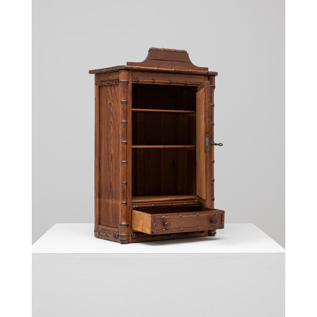 1900s French Mini French Faux Bamboo Armoire For Sale - Image 4 of 18