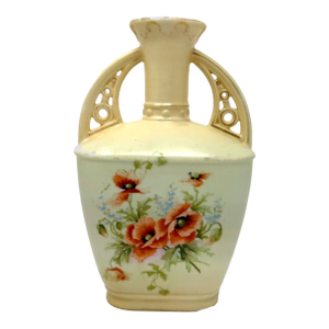 Antique Austrian Art Nouveau Vase – Red Poppies