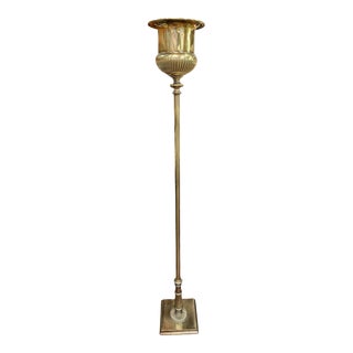 Mid Century Modern Brass Torchiere Floor Lamp For Sale