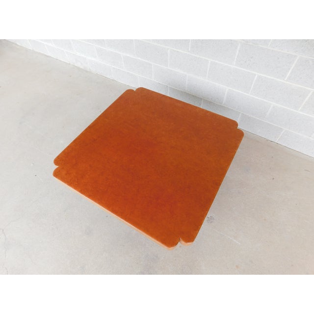 Late 20th Century Custom Italian Burl Wood Art Deco Influence 2 Pc Cocktail Table 42" X 42" For Sale - Image 5 of 18