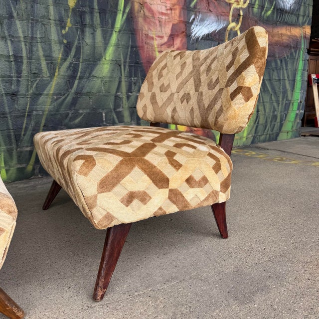 Pair of Gilbert Rhode Style Slipper Chairs Mid Century Modern For Sale - Image 12 of 12