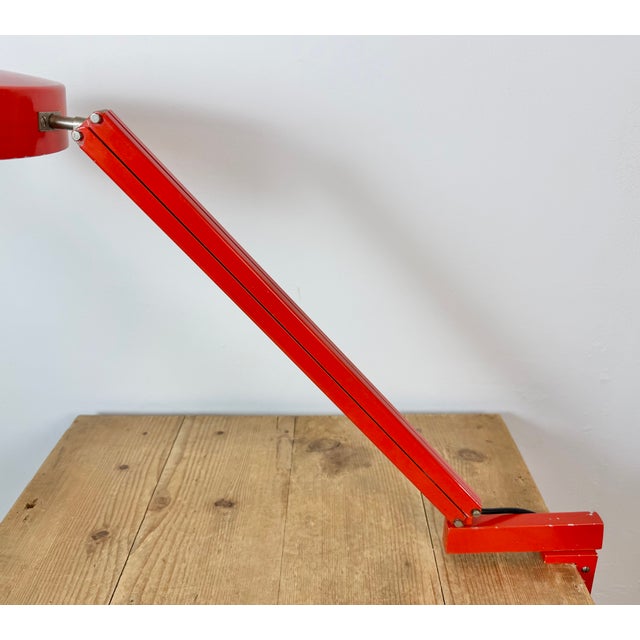 Vintage Adjustable Red Table Lamp, 1970s For Sale - Image 11 of 18