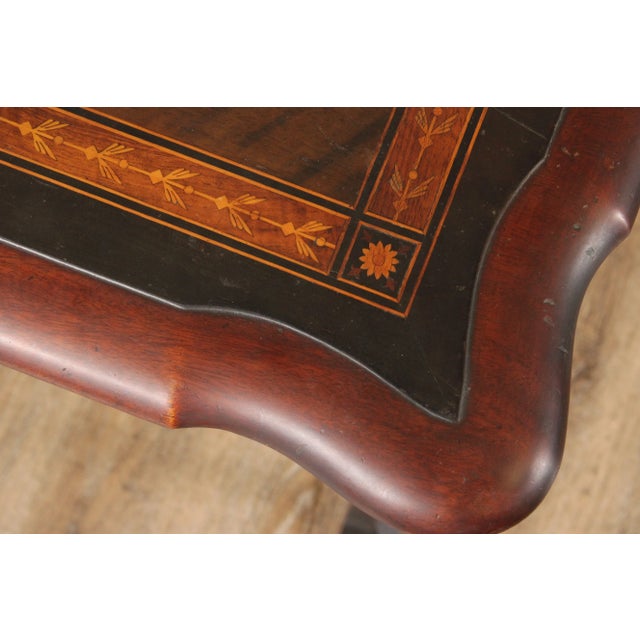 Queen Anne Style Marquetry Inlaid Side Tea Table For Sale - Image 9 of 13