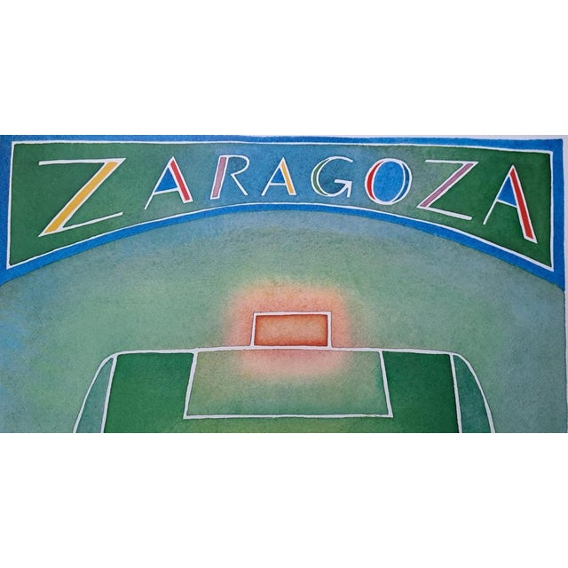 Modern Jean-Michel Folon, Zaragoza, 1982, Lithographic Poster For Sale - Image 3 of 6