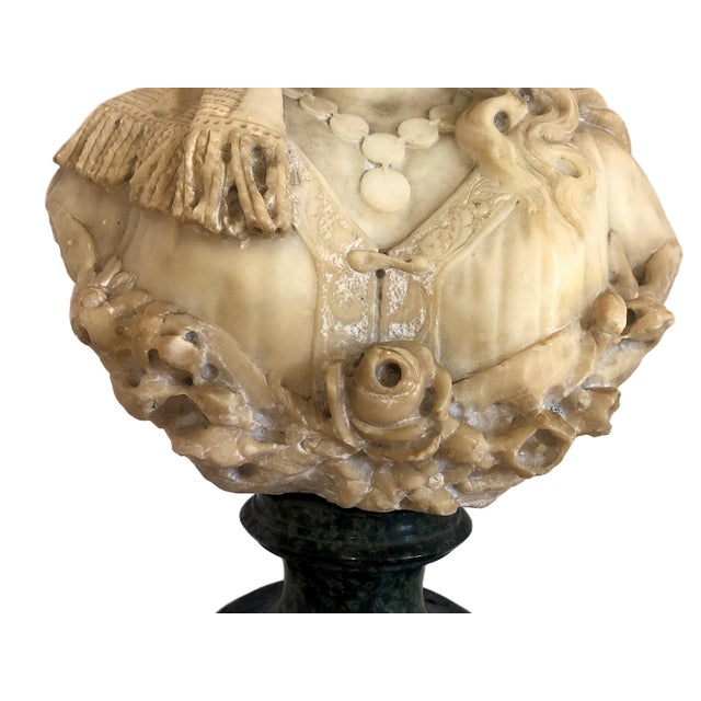 19th-Century Italian Alabaster Bust, Likely of the “Song of Solomon’s” Shulamite For Sale - Image 10 of 12