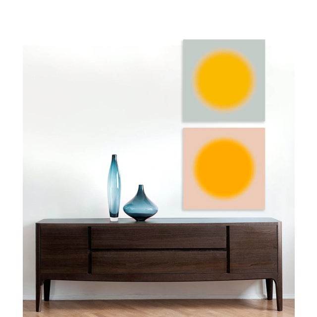 Contemporary Contemporary Art Prints Solar Sun 2 Pc Set Diptych Orange & Yellow by Angela Cameron For Sale - Image 3 of 5