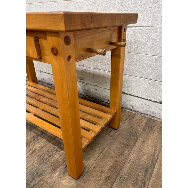 Le Gourmand Kitchen Island Butcher Block Table With Storage For Sale - Image 4 of 15
