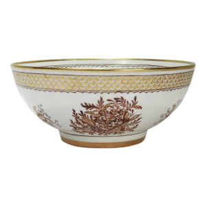 Antique Samson French Porcelain Gilt Sepia Chinese Export Style Punch Bowl