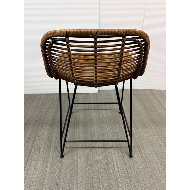 2020s Palecek Hermosa Rattan in/Outdoor Counter Stools, Set of Three For Sale - Image 5 of 12