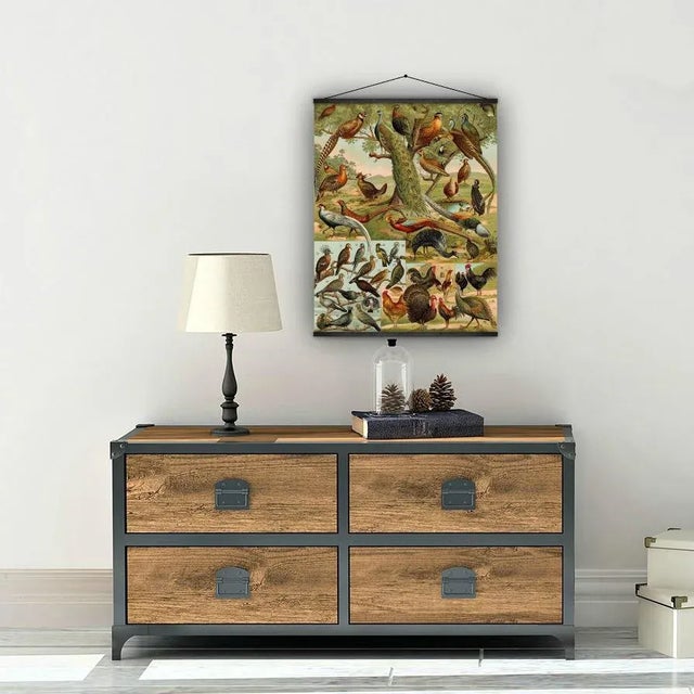 Avocado Reproduction of an Antique 'World Birds' Wall Hanging For Sale - Image 8 of 9