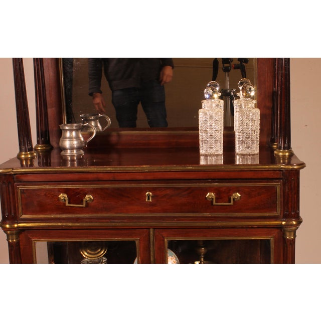 Wood Louis XVI Display Cabinet in Mahogany For Sale - Image 7 of 15