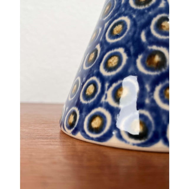 Mid-Century Modern German Vase with Peacock Design For Sale - Image 6 of 13