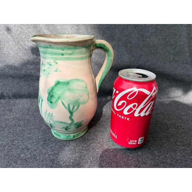 Vintage Painted Italian Folk Art Stoneware Pitcher Jug For Sale - Image 11 of 15