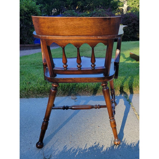 Early 20th Century Early 20th Century Elm Windsor Arm Chair by Barber & Shank For Sale - Image 5 of 8