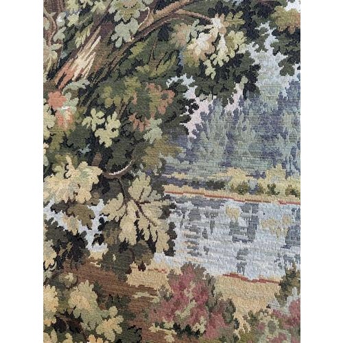 Vintage French Jacquard Tapestry with Hunters and Hounds in the style of Aubusson, 1970s For Sale - Image 11 of 18