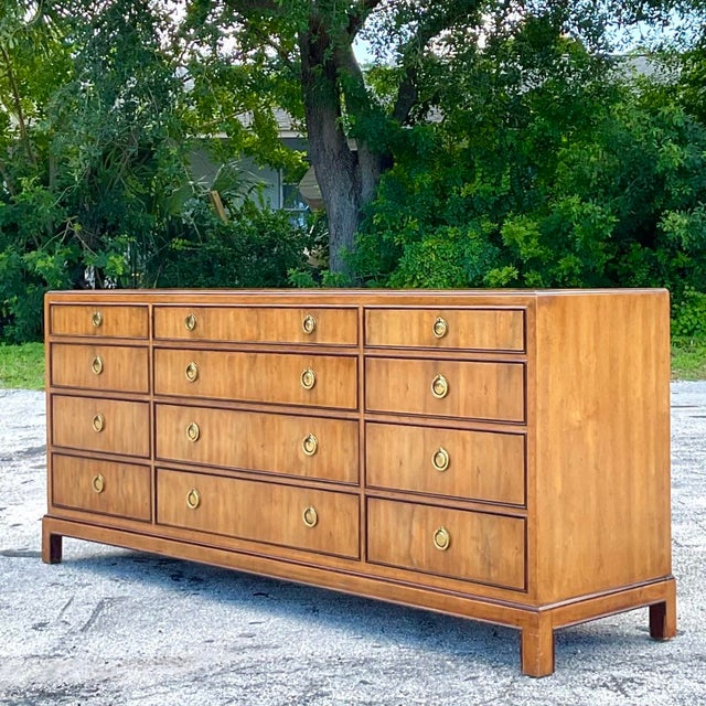 Late 20th Century Vintage Boho Drexel Burl Wood Dresser Chairish