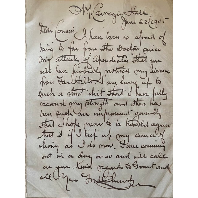 Frederick Stuart Church, Portrait Drawing of a Young Woman, With Letter, 1905 For Sale - Image 4 of 4