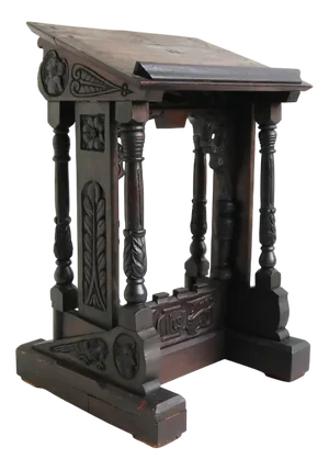 Antique 19th Century Gothic Revival Oak Lectern Book Stand, 1890s