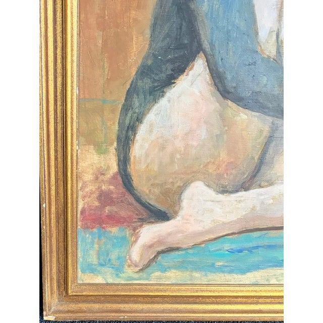 Early Oil Painting - Portrait of a Sitting Girl For Sale In New York - Image 6 of 9