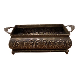 Vintage Wildwood Embossed Brass Planter For Sale