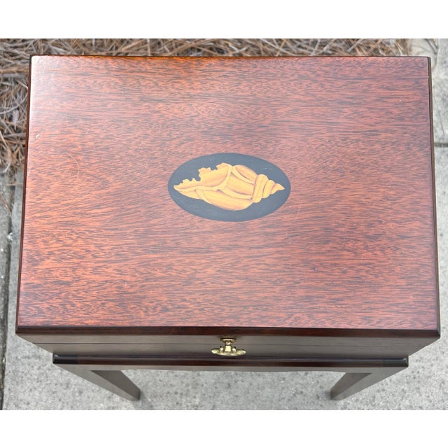 2000 - 2009 Inlaid Mahogany Regency Style Box Table For Sale - Image 5 of 10