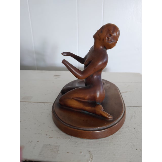 1920s 1920s Art Deco Frankart Style Bronzed Spelter Nude Tray For Sale - Image 5 of 7