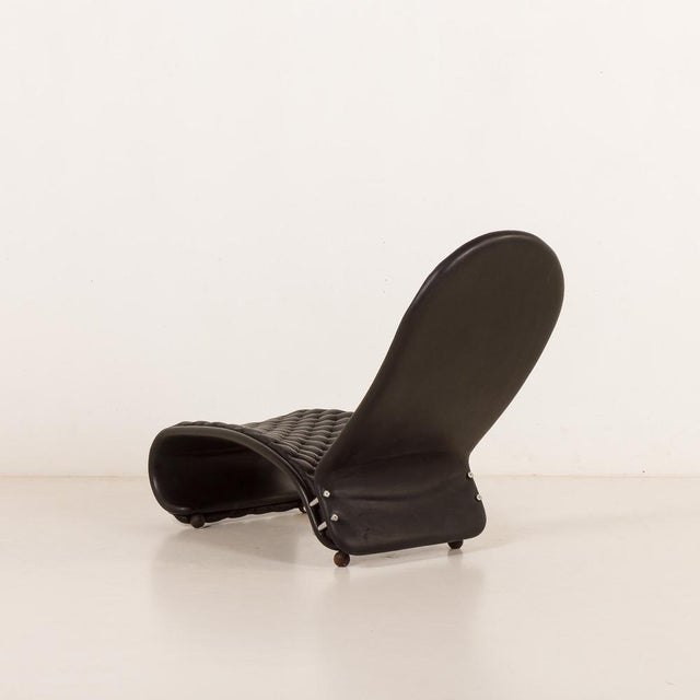 1970s Black Leather Chaise Longue by Verner Panton for Fritz Hansen, 1970s For Sale - Image 5 of 18