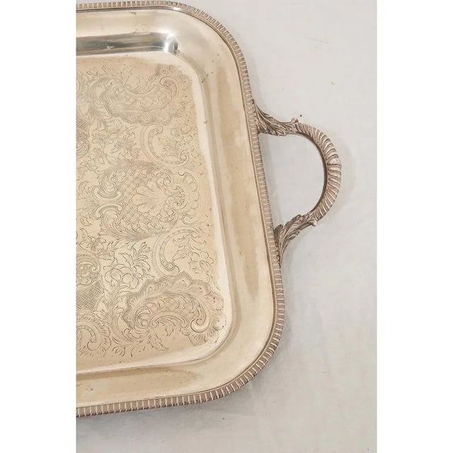 Neoclassical English Silver Plated Tray For Sale - Image 3 of 7