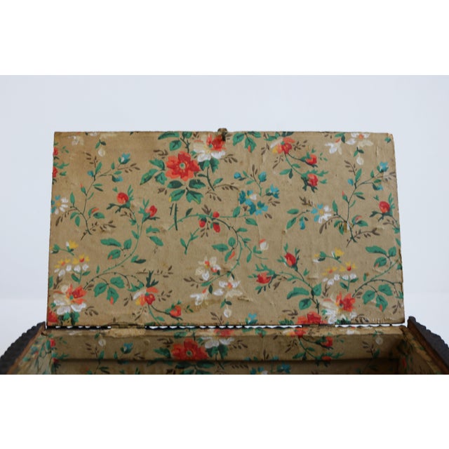Antique Tramp Jewelry Box in Carved Brass, 1893 For Sale - Image 10 of 12